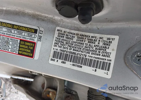 2008 Honda Civic Lx from USA, damaged, VIN 1HGFA16588L012179